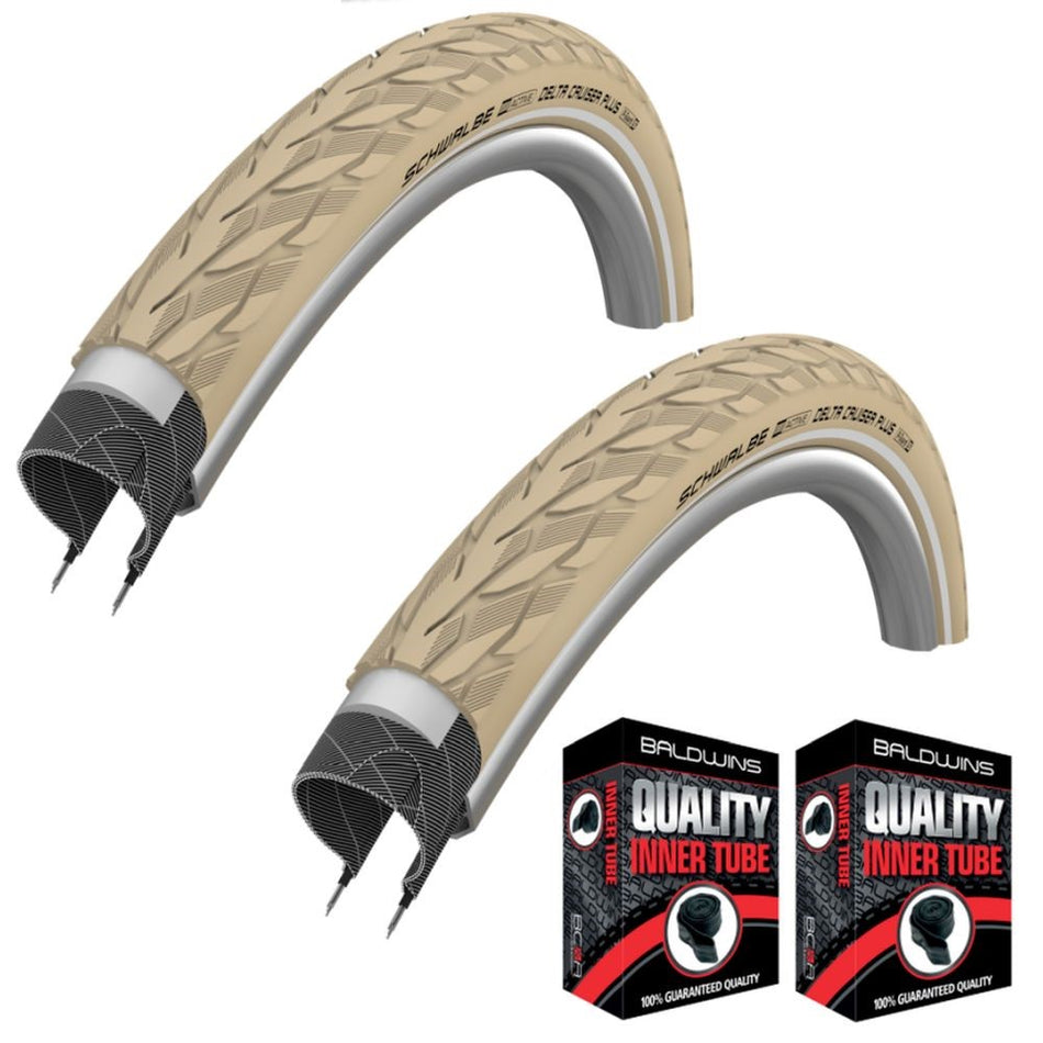 Schwalbe DELTA CRUISER PLUS 700c x 35c Bike Tyre CREAM