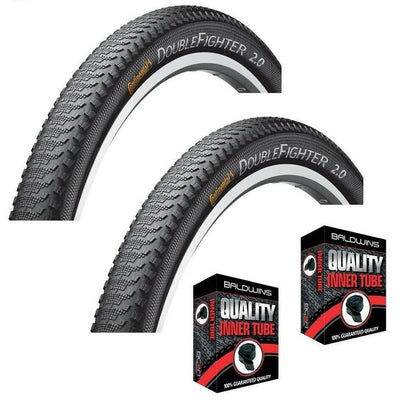 Continental DOUBLE FIGHTER 26 x 1.90 MTB Slick Mountain Bike Road TYRE s TUBE s
