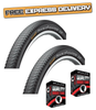Continental DOUBLE FIGHTER 700 x 35c Slick Fast Road Hybrid Bike TYRE s / TUBE s