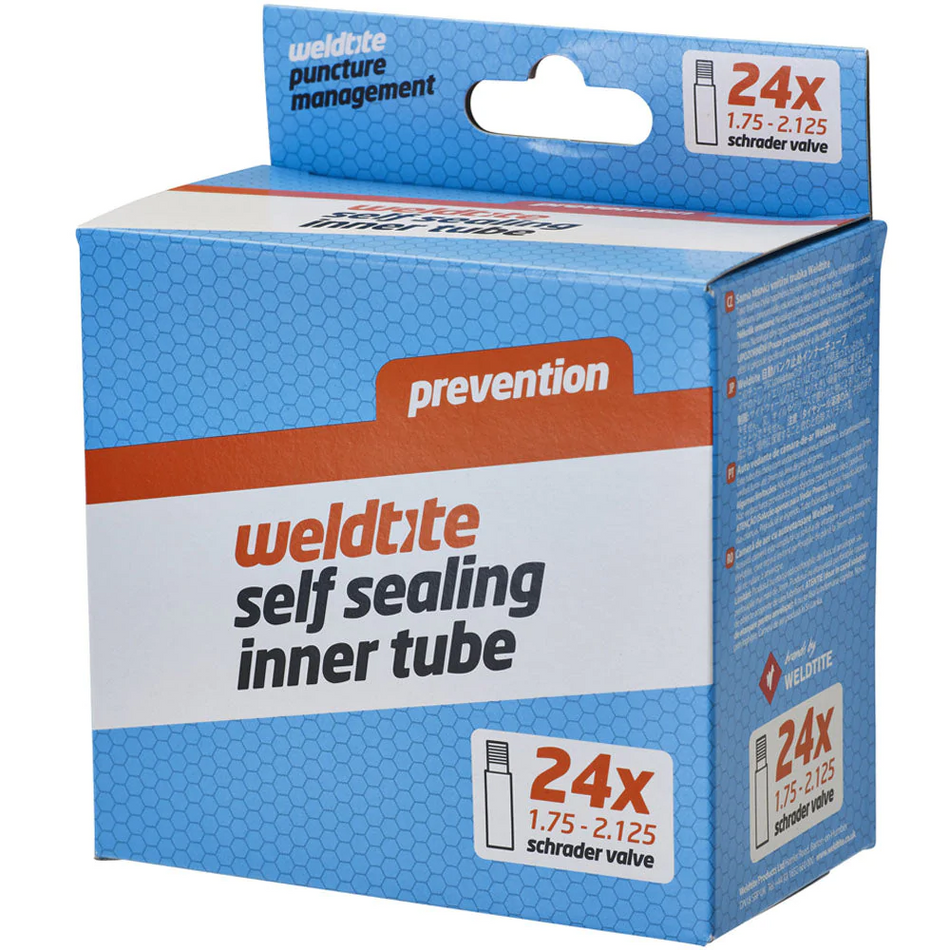 Weldtite Self Sealing Inner Tube Kids MTB E Bike - 24" Schrader (Dr Sludge)