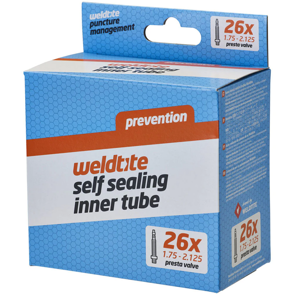 Weldtite Self Sealing Inner Tube MTB - E Bike - 26" Presta (Dr Sludge)