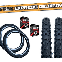 Baldys 18" Kids Mountain Bike TYREs TUBEs Off Road BMX Knobby Tread 18 x 2.125