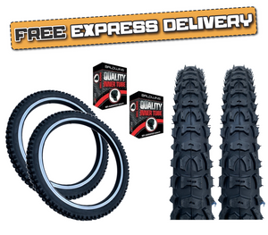 Baldys 18" Kids Mountain Bike TYREs TUBEs Off Road BMX Knobby Tread 18 x 2.125