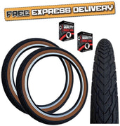 Baldys F-STYLE 20 x 2.35 BROWN WALL Slick BMX Mountain Bike TYRE s TUBE s