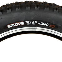 Baldy's Jumbo 20 x 4.00 BLACK Fat E-Bike Ready Folding TYREs TUBEs