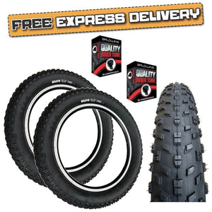 Baldy's Jumbo 20 x 4.00 BLACK Fat E-Bike Ready Folding TYREs TUBEs