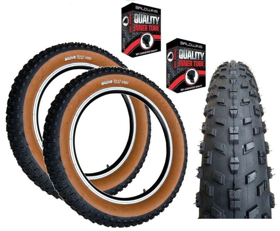 Baldys JUMBO 20 x 4.00 Fat Bike Tyre BROWN WALL