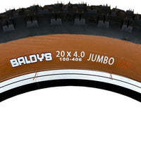 Baldy's Jumbo 20 x 4.00 BROWN WALL Fat E-Bike Ready Folding TYREs TUBEs
