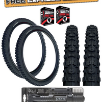 Kenda 26 x 2.10 Mountain Bike Black TYREs / TUBEs K-816 + FREE MINI PUMP