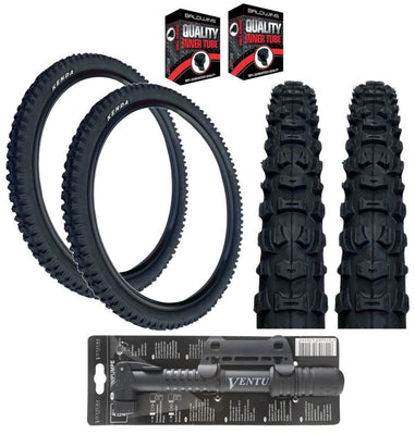 Kenda 26 x 2.10 Mountain Bike Black TYREs / TUBEs K-816 + FREE MINI PUMP