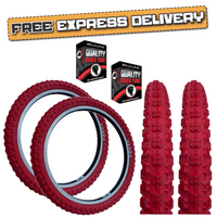 KENDA 20 x 2.25 RED K-50 Compe 3 Tread BMX / Mountain Bike TYREs TUBEs