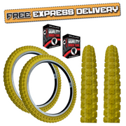 KENDA 20 x 2.25 YELLOW K-51 Compe 3 Tread BMX / Mountain Bike TYREs TUBEs