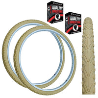 Kenda KHAN 26 x 1.75 CREAM Mountain Bike Slick Road K-935 TYREs TUBEs