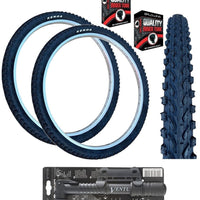 Kenda 26 x 1.95 Black Mountain Bike TYRE s TUBE s K-898 + FREE MINI PUMP