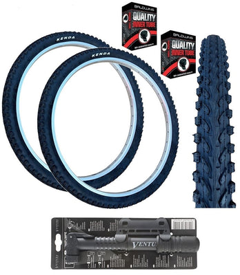 Kenda 26 x 1.95 Black Mountain Bike TYRE s TUBE s K-898 + FREE MINI PUMP