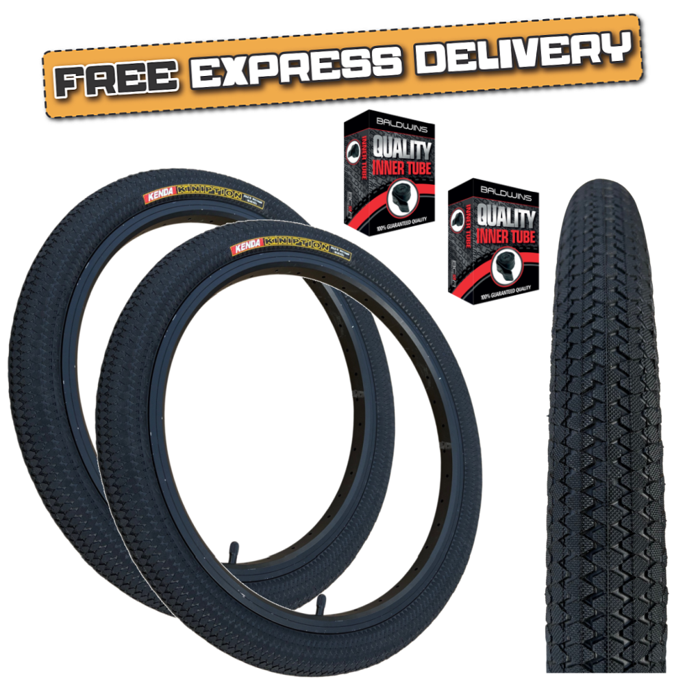 Kenda KINIPTION 20 x 2.10 BLACK BMX Bike TYRE s TUBE s K-1016 ...