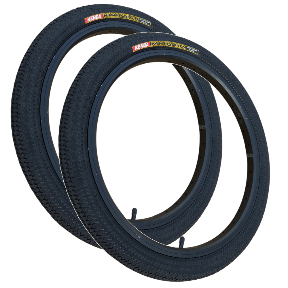 Kenda KINIPTION 20 x 2.10 BLACK BMX Bike TYRE s TUBE s K-1016 ...