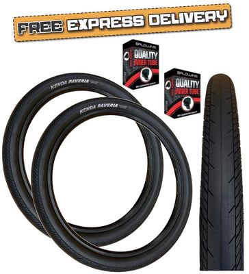 Kenda PAVERIA 700 x 35c (35-622) Slick Road Hybrid Bike TYREs TUBEs