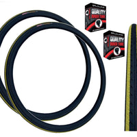 KENDA KONTENDER 700 x 23c YELLOW STRIPES Road Racing Bike TYREs TUBEs