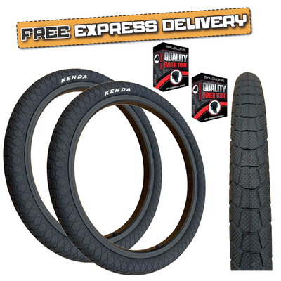 Kenda KRAKPOT 20 x 1.95 BLACK Kids BMX Bike Freestyle Street TYREs TUBEs K-90