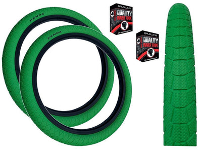 KENDA KRACKPOT 20 x 1.95 GREEN Kids BMX Bike Freestyle Street TYREs TUBEs K-90