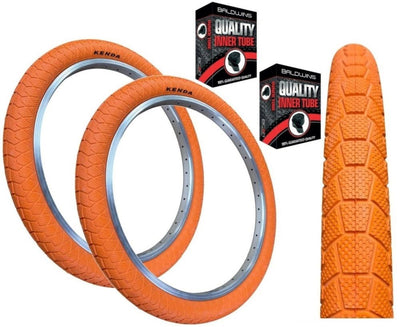 KENDA KRACKPOT 20 x 1.95 ORANGE Kids BMX Bike Freestyle Street TYREs TUBEs K-90