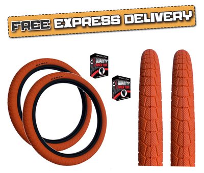 KENDA KRAKPOT 20 x 1.95 ORANGE Kids BMX Bike Freestyle Street TYREs TUBEs K-90