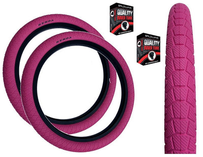 KENDA KRACKPOT 20 x 1.95 PINK Kids BMX Bike Freestyle Street TYREs TUBEs K-90