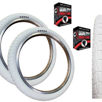 KENDA KRACKPOT 20 x 1.95 WHITE Kids BMX Bike Freestyle Street TYREs TUBEs K-90