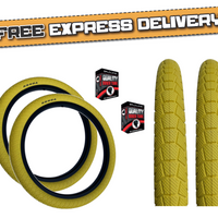 KENDA KRAKPOT 20 x 1.95 YELLOW Kids BMX Bike Freestyle Street TYREs TUBEs K-90