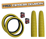 KENDA KRAKPOT 20 x 1.95 YELLOW Kids BMX Bike Freestyle Street TYREs TUBEs K-90