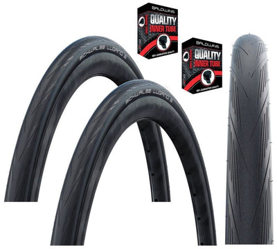 Schwalbe LUGANO 700 x 28c BLACK Slick Road Racing Bike TYREs / TUBEs