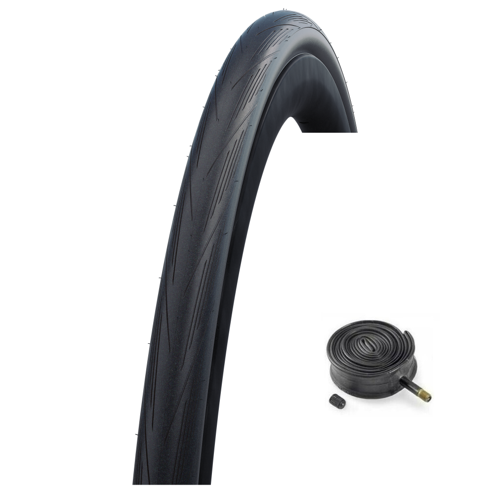 Schwalbe LUGANO 700 x 25c BLACK Slick Road Racing Bike TYRE s TUBE