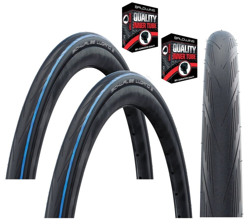 Schwalbe LUGANO 700 x 25c Bike Tyre BLUE STRIPES
