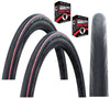 Schwalbe LUGANO 700 x 25c RED STRIPE Slick Road Racing Bike TYREs / TUBEs