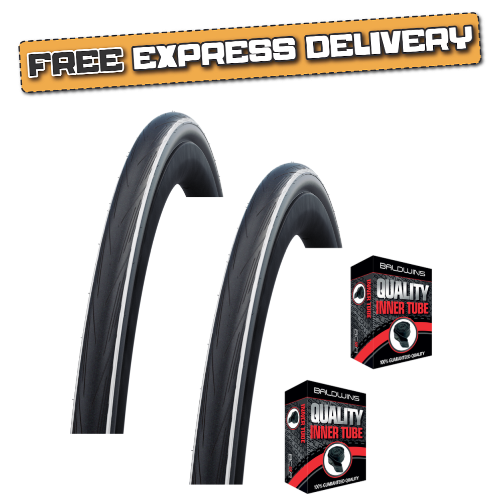 Schwalbe LUGANO 700 x 25c WHITE STRIPE Slick Road Racing Bike TYRE s / TUBE s