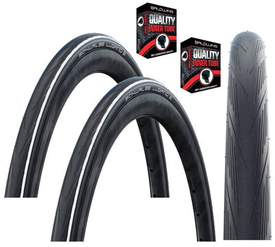 Schwalbe LUGANO 700 x 25c WHITE STRIPE Slick Road Racing Bike TYREs / TUBEs
