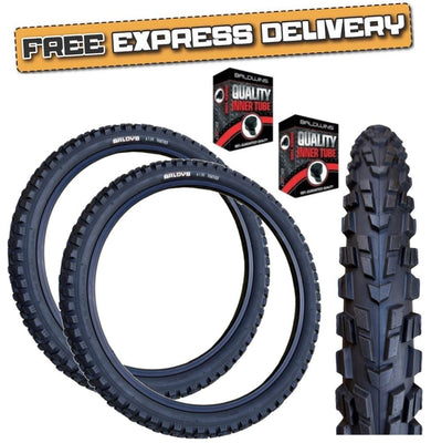 Baldy's PANTHER 16 x 1.95 BLACK Chunky Mountain Bike TYRE s TUBE s