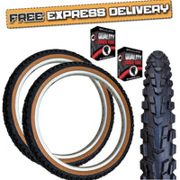 Baldy's PANTHER 18 x 1.95 BROWN WALL Chunky Mountain Bike TYRE s TUBE s