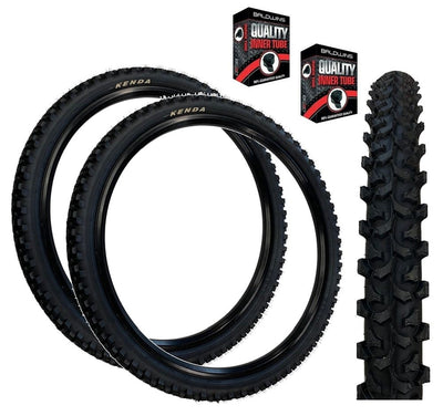 Kenda 24 x 1.95 BLACK Off Road MTB Mountain Bike Knobby Tread TYREs TUBEs