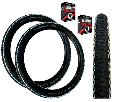 Schwalbe RAPID ROB 26 x 2.25 WHITE STRIPE Off Road Mountain Bike TYREs TUBEs