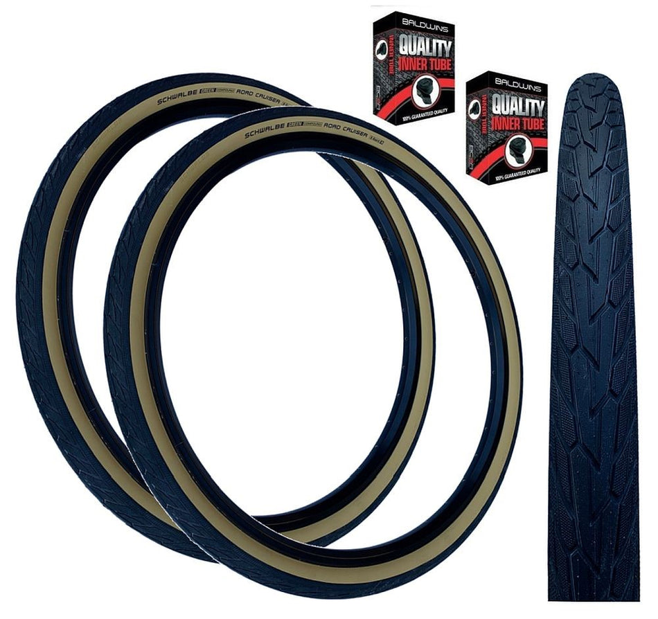 Schwalbe ROAD CRUISER 27 x 1-1/4 Bike Tyre TAN WALL