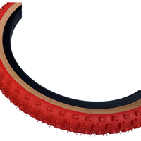 Baldys 20 x 2.125 BMX Mountain Bike RED / TAN WALL Knobby Tread TYREs TUBEs