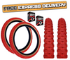 Baldys 16 x 1.75 RED With TAN WALL Kids BMX Mountain Bike TYRE s TUBE s