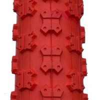 Baldys 20 x 2.125 BMX Mountain Bike RED / TAN WALL Knobby Tread TYREs TUBEs