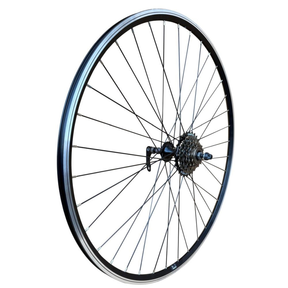 Baldys 6 Speed 700c Hybrid / Trekking Bike Rear Wheel BLACK Quick Release Hub