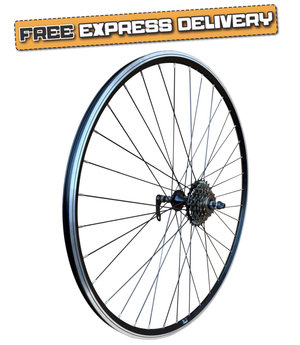 Baldy's 6 Speed 700c Hybrid / Trekking Bike Rear Wheel BLACK Quick Release Hub