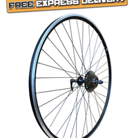 Baldy's 7 Speed 700c Hybrid / Trekking Bike Rear Wheel BLACK Quick Release Hub