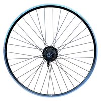 Baldy's 7 Speed 700c Hybrid / Trekking Bike Rear Wheel BLACK Quick Release Hub