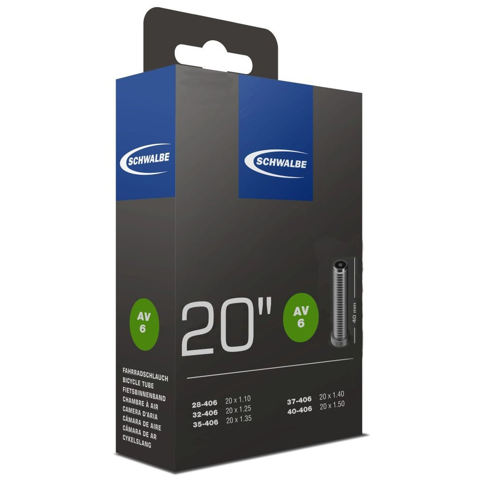 Schwalbe AV6 Inner Tube 20 x 1 1/8 - 20 x 1.50 Schrader Valve